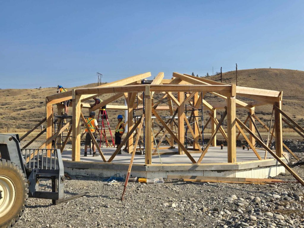 Dodeca-Home under construction. 

Photo credit: Skeetchestn Dodeca-Homes