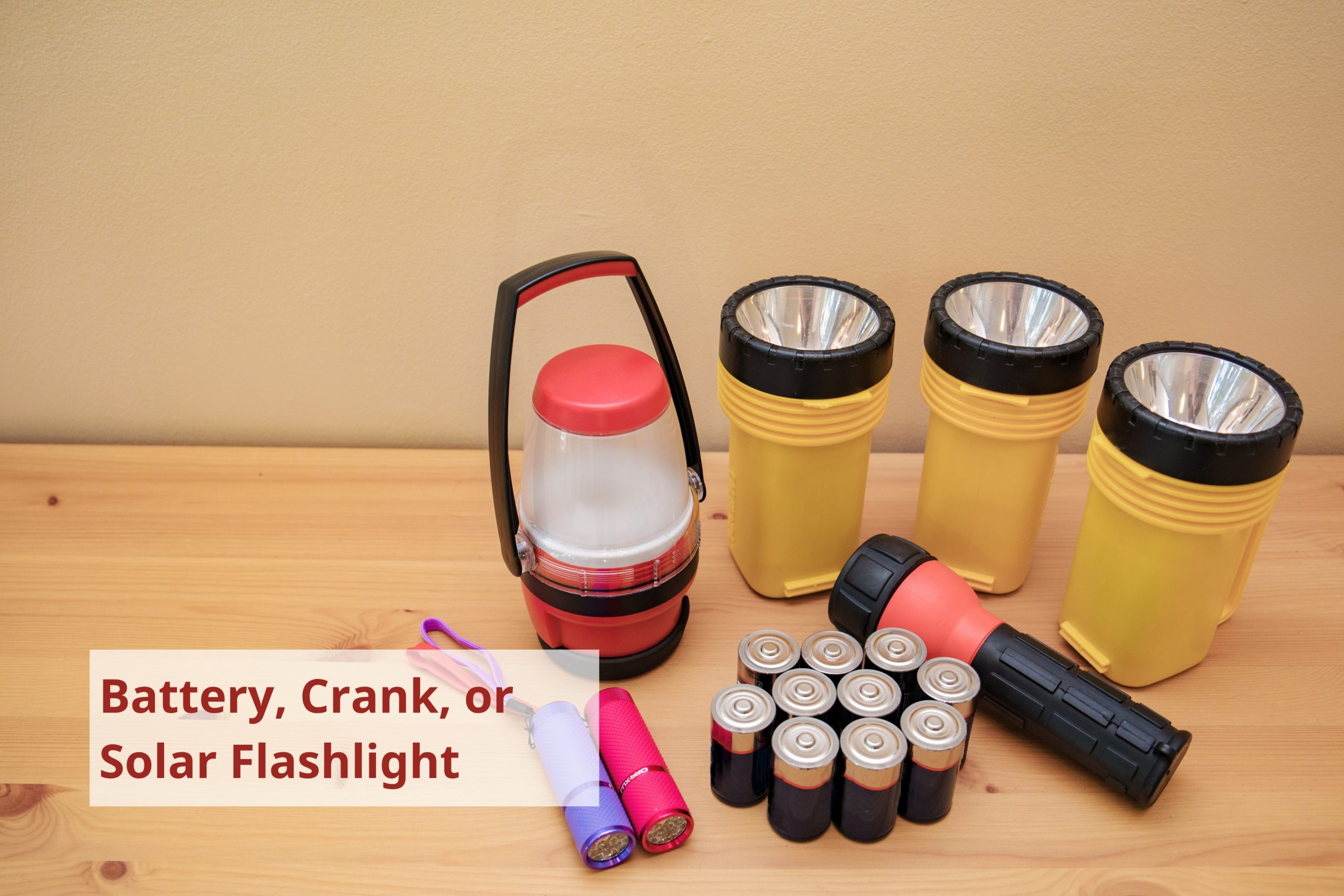 Flashlights and batteries. Credit: Becky Wright.