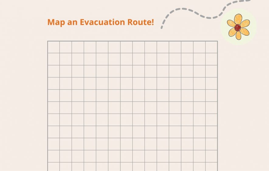 Map an Evacuation Route Worksheet for Children Icon